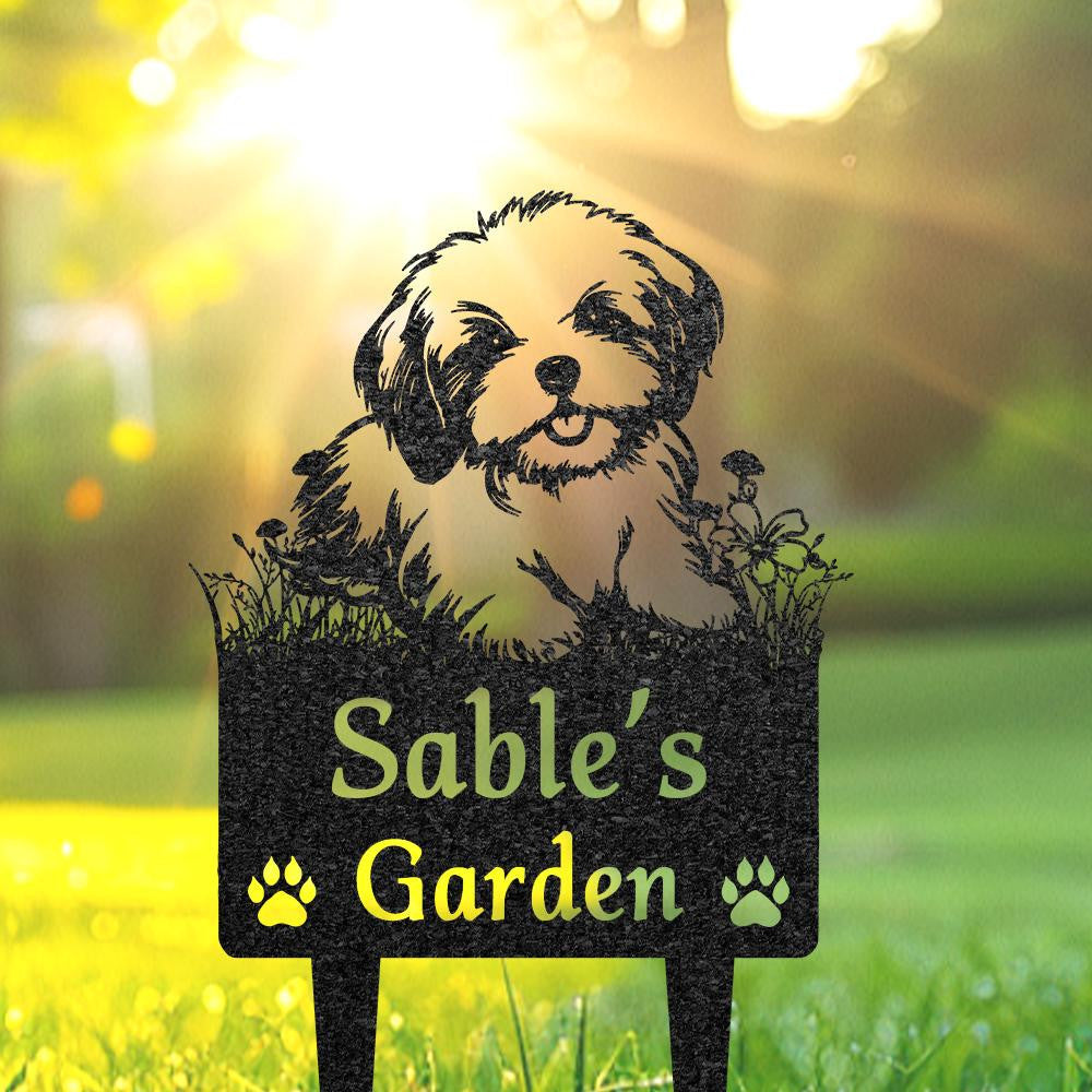 Custom Maltese Dog Memorial Burial Stake Metal Garden Sign With Dog Name Pet Loss Gift Yard Decor Pet Grave Marker Maltese Lover Gift