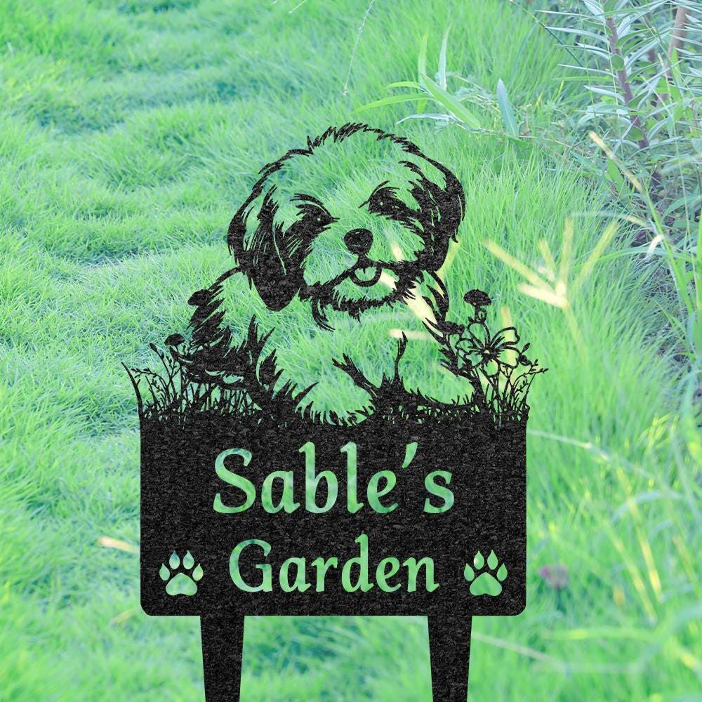 Custom Maltese Dog Memorial Burial Stake Metal Garden Sign With Dog Name Pet Loss Gift Yard Decor Pet Grave Marker Maltese Lover Gift