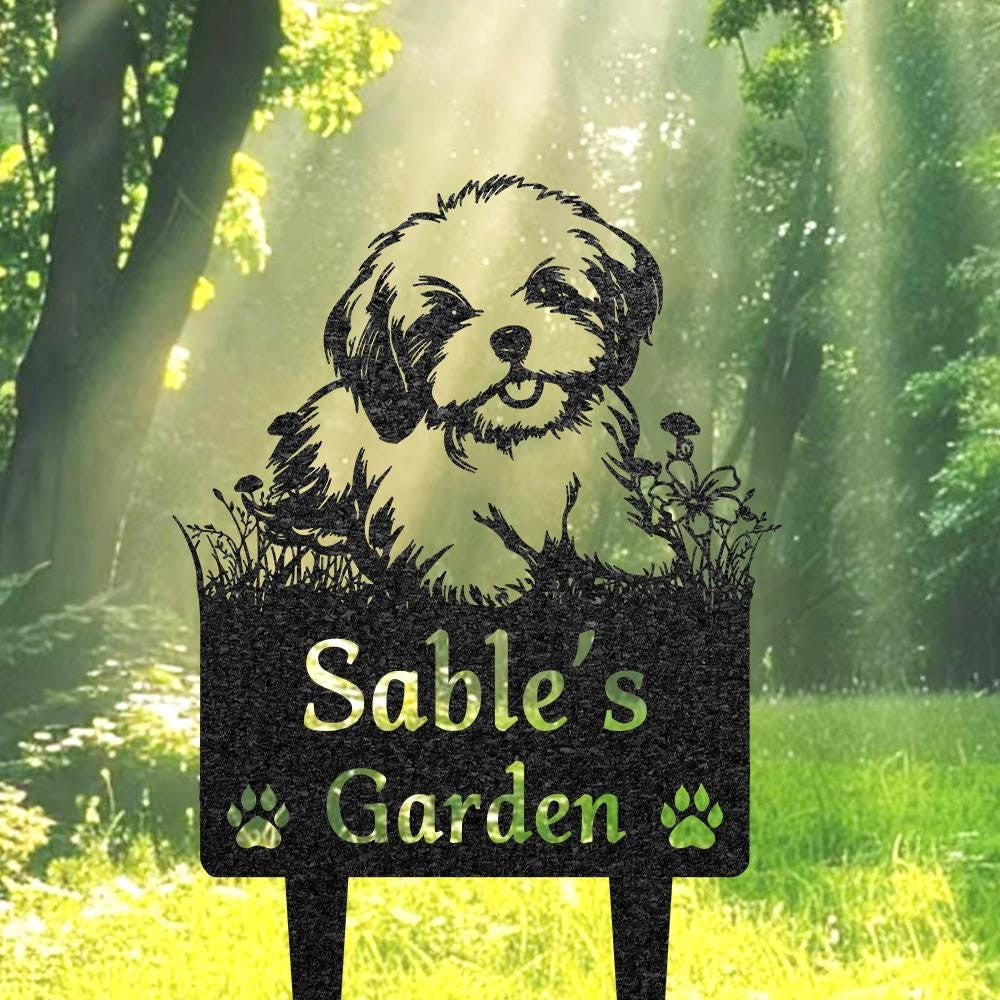 Custom Maltese Dog Memorial Burial Stake Metal Garden Sign With Dog Name Pet Loss Gift Yard Decor Pet Grave Marker Maltese Lover Gift