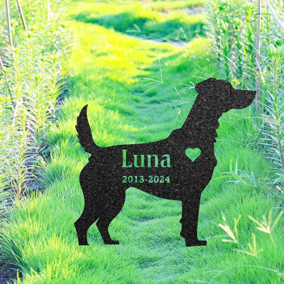 American Foxhound Memorial Stake Custom Metal Garden Sign Pet Grave Marker Personalized Engraved Name Sign Sympathy Sign Dog Loss Gift
