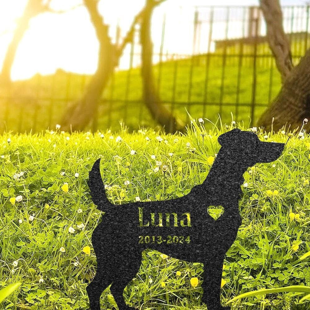 American Foxhound Memorial Stake Custom Metal Garden Sign Pet Grave Marker Personalized Engraved Name Sign Sympathy Sign Dog Loss Gift