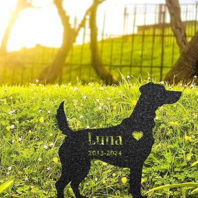 American Foxhound Memorial Stake Custom Metal Garden Sign Pet Grave Marker Personalized Engraved Name Sign Sympathy Sign Dog Loss Gift