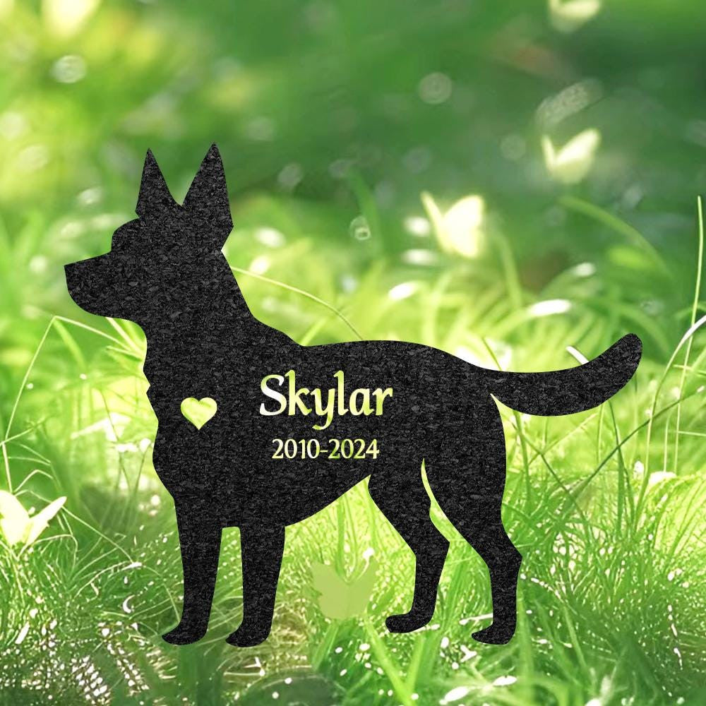 Custom Heeler Dog Memorial Stake Personalized Dog Metal Stake For Pet Grave Marker Remembrance Plaque Garden Sign Dog Cemetery Decor