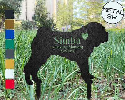 Metal Shar-Pei Memorial Stake Dog Grave Marker Dog Garden Stake Dog Headstone Personalized Dog Loss Memorial Pet Sympathy Gift Keepsake