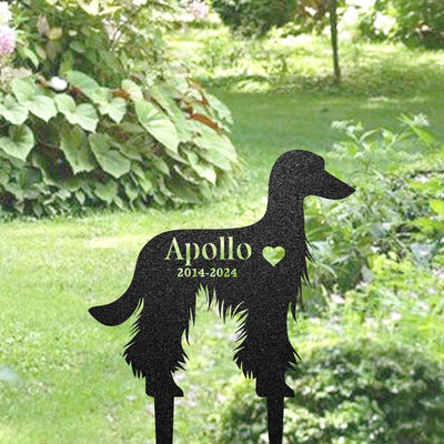 Afghan Hound Memorial Stake Custom Metal Garden Sign Pet Grave Markers Personalized Engraved Name Sign Remembrance Stake Dog Loss Gift