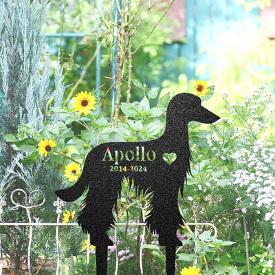 Afghan Hound Memorial Stake Custom Metal Garden Sign Pet Grave Markers Personalized Engraved Name Sign Remembrance Stake Dog Loss Gift