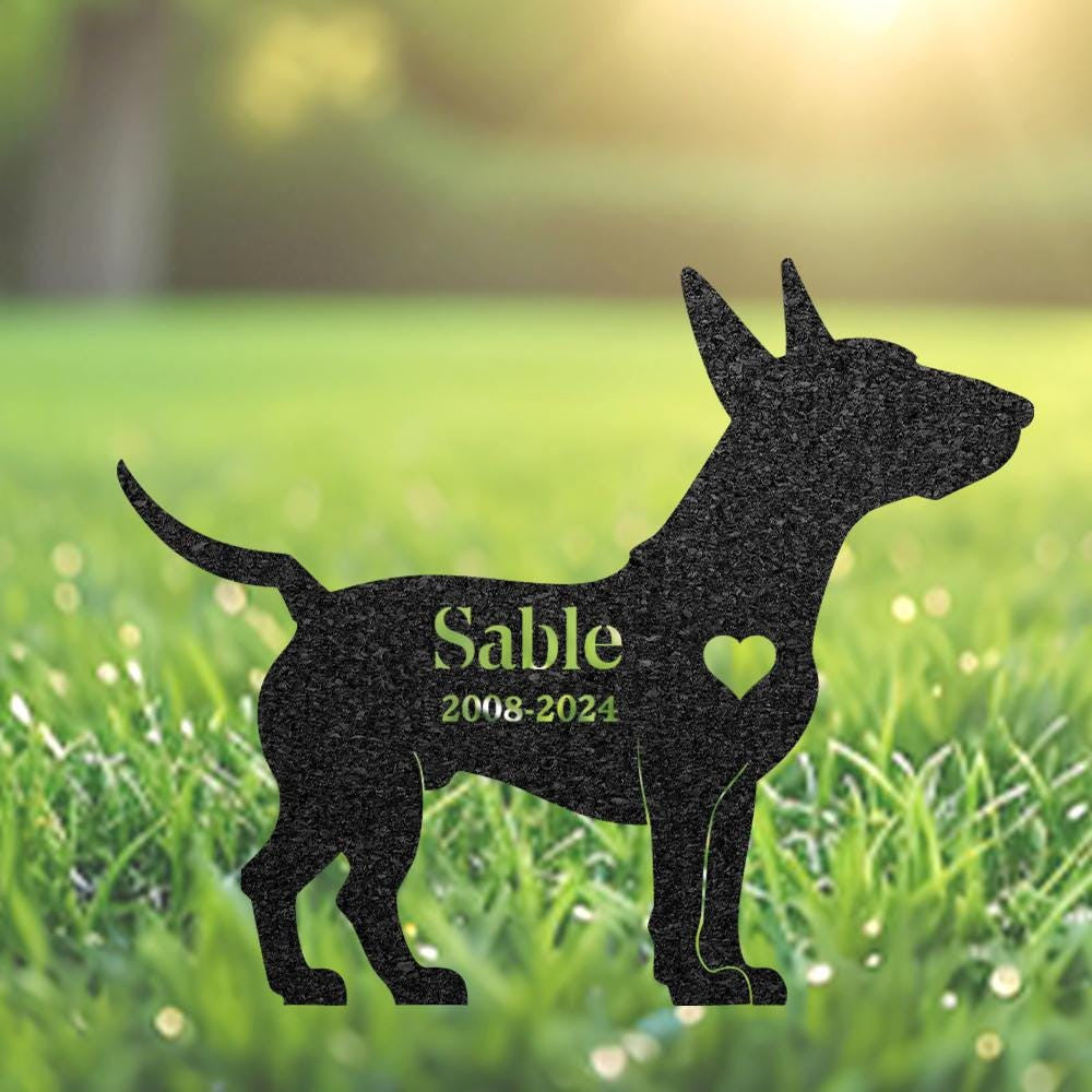 Custom Bull Terrier Memorial Stake Dog Name Sign Pet Grave Marker Metal Dog Sign For Yard Outdoor Grave Plaque Bull Terrier Lover Gift