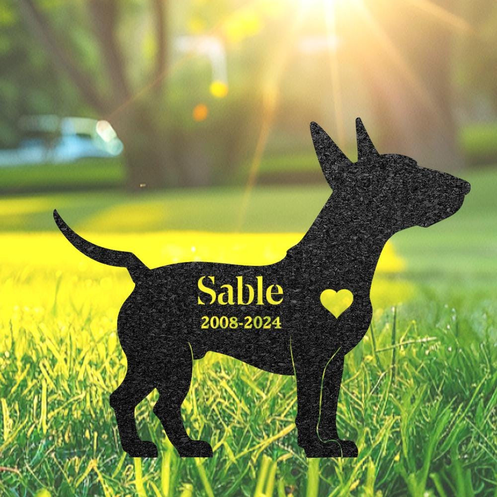 Custom Bull Terrier Memorial Stake Dog Name Sign Pet Grave Marker Metal Dog Sign For Yard Outdoor Grave Plaque Bull Terrier Lover Gift
