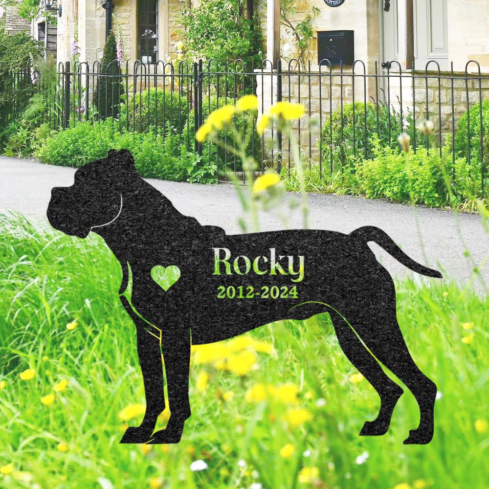 Custom Dog Memorial Stake Bullmastiff Name Sign Pet Grave Marker Metal Dog Sign For Garden Outdoors Grave Plaque Bullmastiff Lover Gift