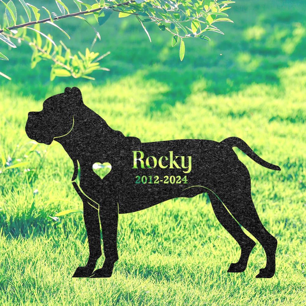 Custom Dog Memorial Stake Bullmastiff Name Sign Pet Grave Marker Metal Dog Sign For Garden Outdoors Grave Plaque Bullmastiff Lover Gift