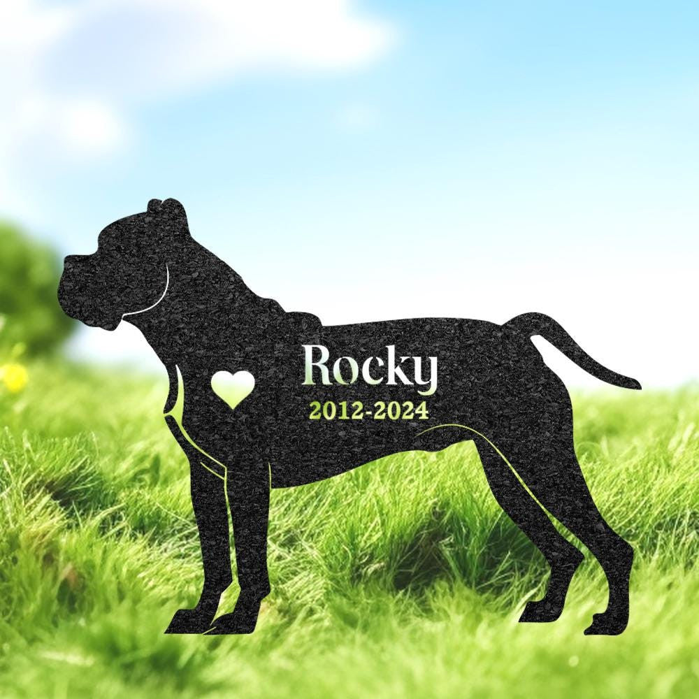 Custom Dog Memorial Stake Bullmastiff Name Sign Pet Grave Marker Metal Dog Sign For Garden Outdoors Grave Plaque Bullmastiff Lover Gift