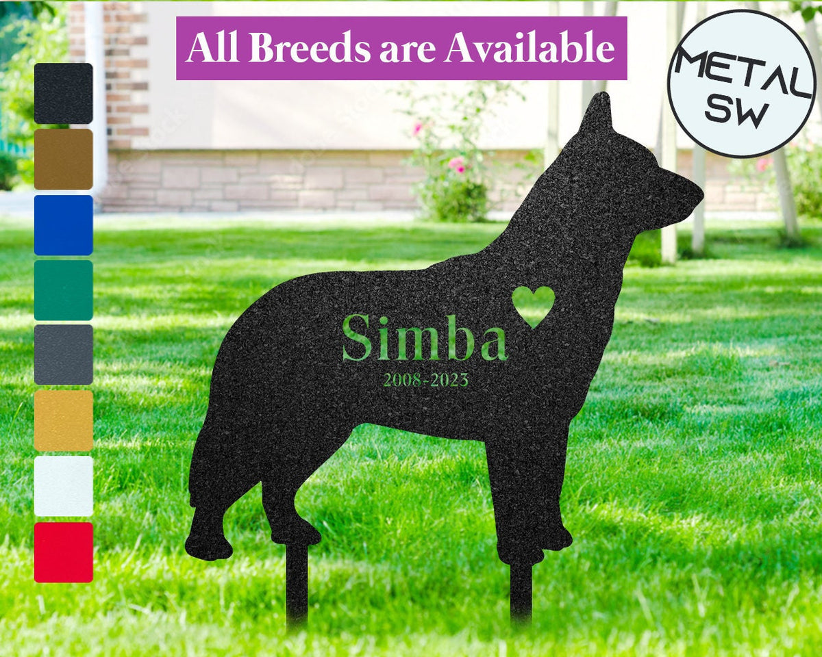 Metal Blue Heeler Sign Personalized Blue Heeler Memorial Stakes Blue Heeler Grave Marker Garden Stakes Decor Dog Loss Dog Memorial Gift