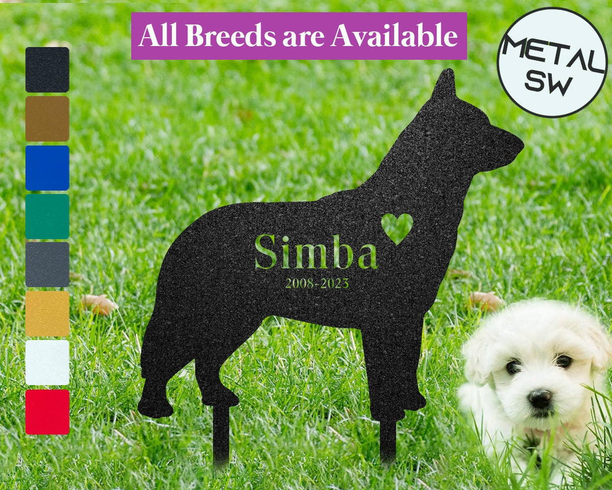Metal Blue Heeler Sign Personalized Blue Heeler Memorial Stakes Blue Heeler Grave Marker Garden Stakes Decor Dog Loss Dog Memorial Gift