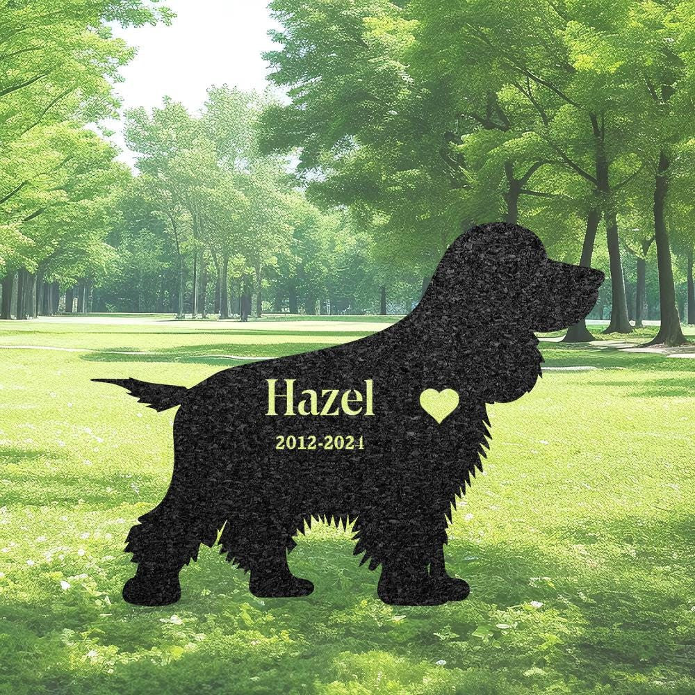 Custom English Cocker Spaniel Memorial Stake Dog Name Sign Pet Grave Marker For Garden Sympathy Sign Outdoor Grave Plaquedog Lover Gift