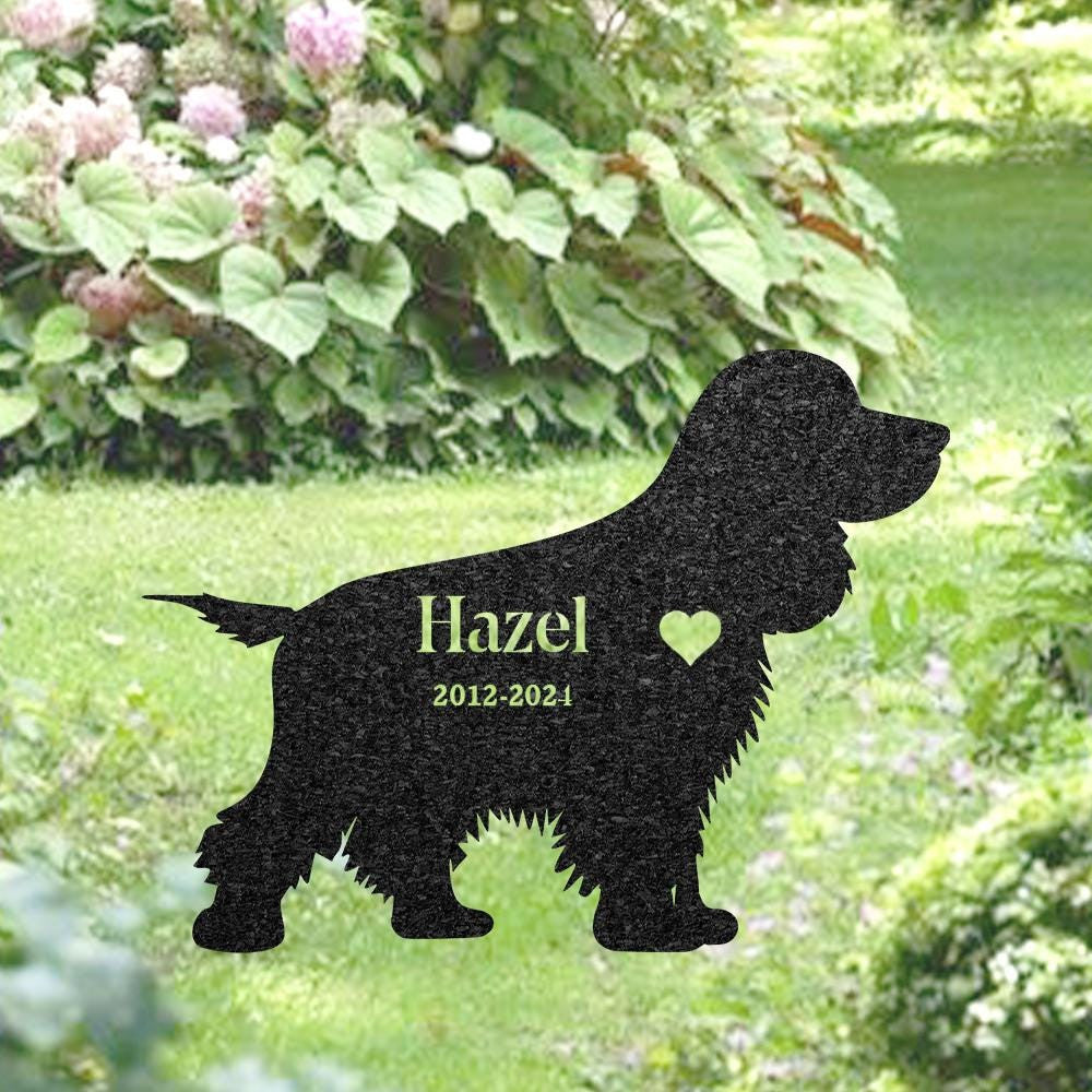 Custom English Cocker Spaniel Memorial Stake Dog Name Sign Pet Grave Marker For Garden Sympathy Sign Outdoor Grave Plaquedog Lover Gift