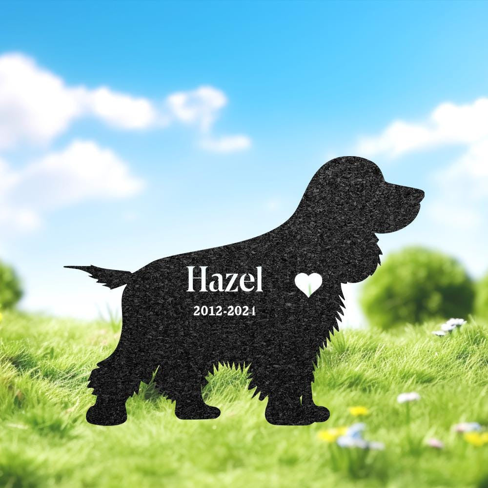 Custom English Cocker Spaniel Memorial Stake Dog Name Sign Pet Grave Marker For Garden Sympathy Sign Outdoor Grave Plaquedog Lover Gift