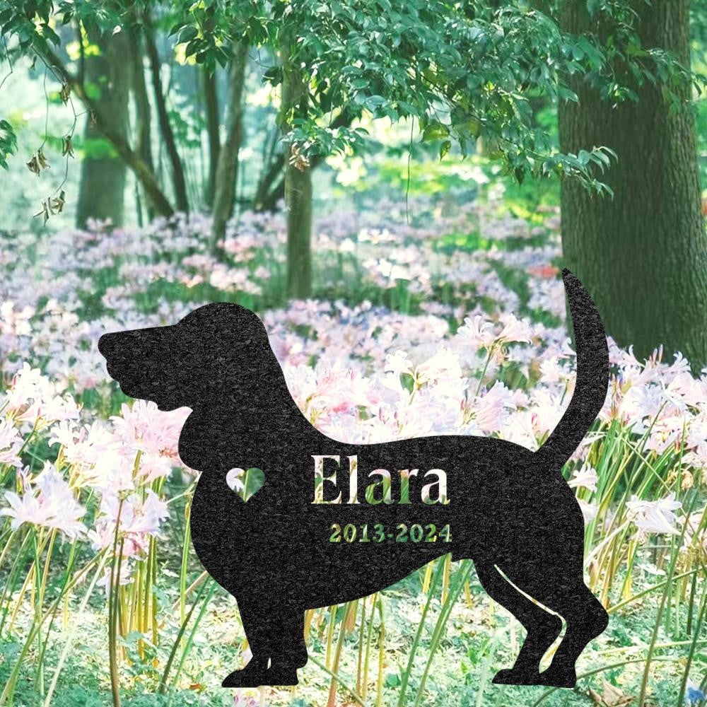 Basset Hound Dog Memorial Stake Custom Metal Garden Sign Pet Grave Marker Personalized Engraved Name Sign Sympathy Sign Dog Loss Gift