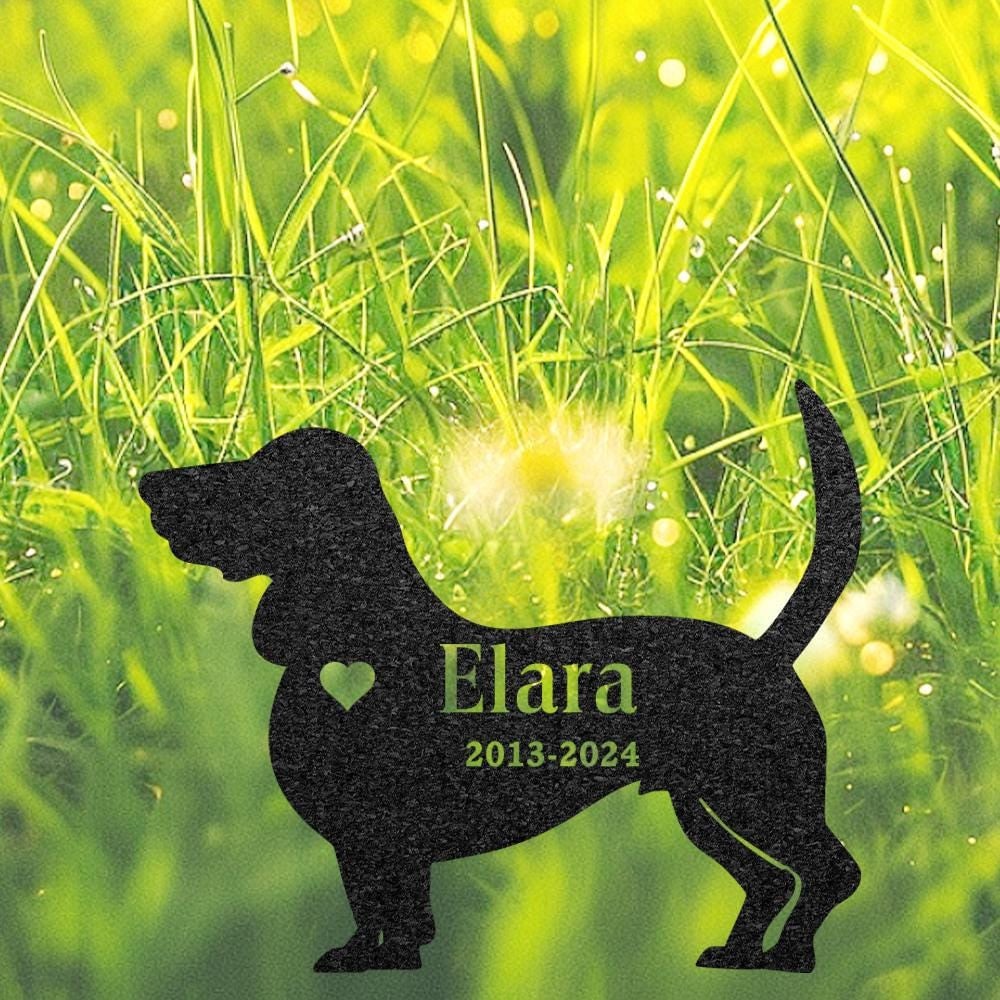 Basset Hound Dog Memorial Stake Custom Metal Garden Sign Pet Grave Marker Personalized Engraved Name Sign Sympathy Sign Dog Loss Gift