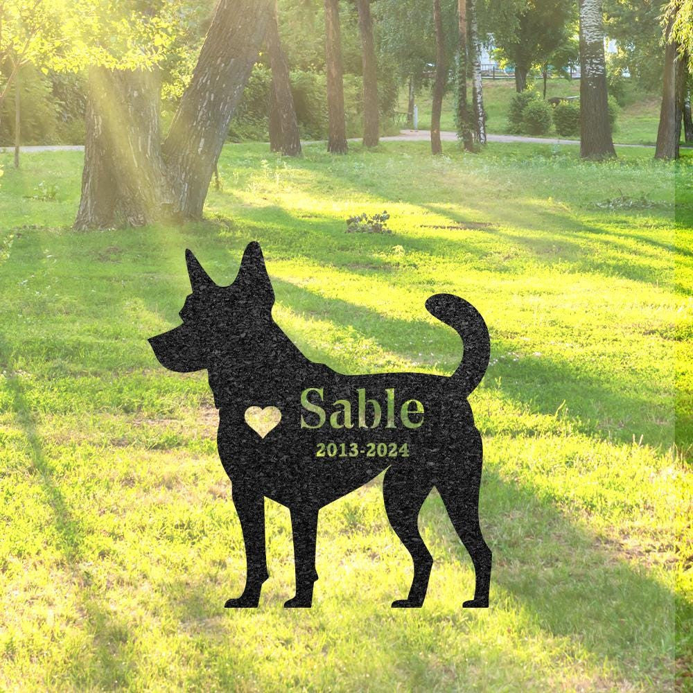 Australian Cattle Dog Memorial Stake Custom Metal Garden Sign Pet Grave Marker Engraved Name Sign Dog Burial Stake Dog Loss Gift