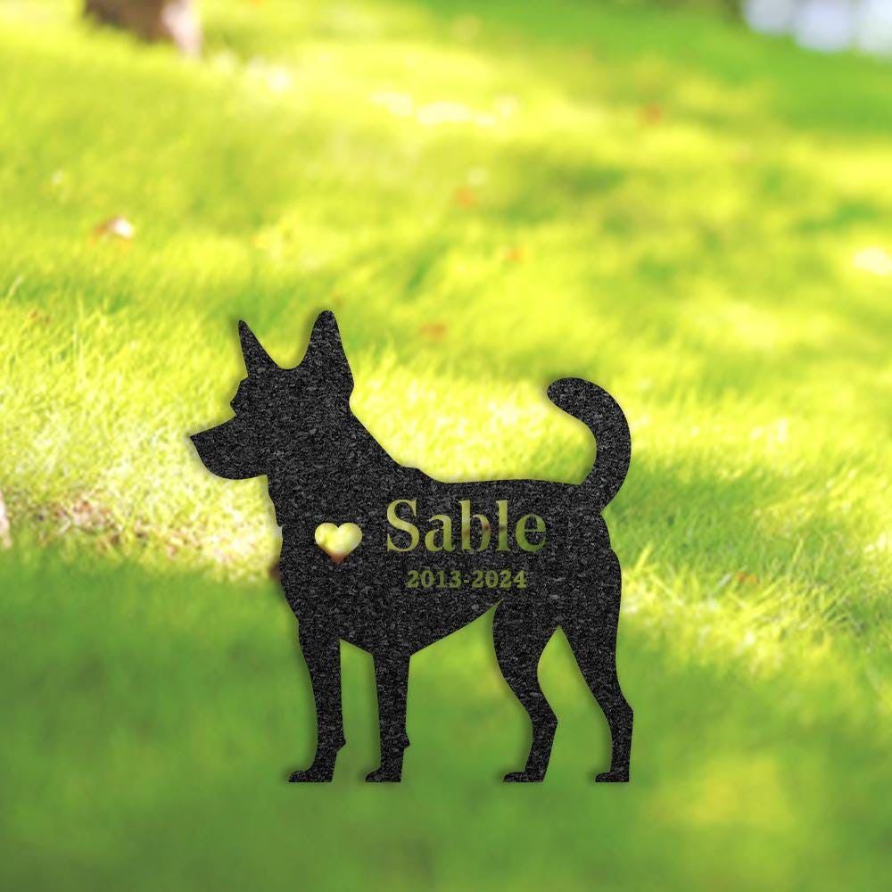 Australian Cattle Dog Memorial Stake Custom Metal Garden Sign Pet Grave Marker Engraved Name Sign Dog Burial Stake Dog Loss Gift