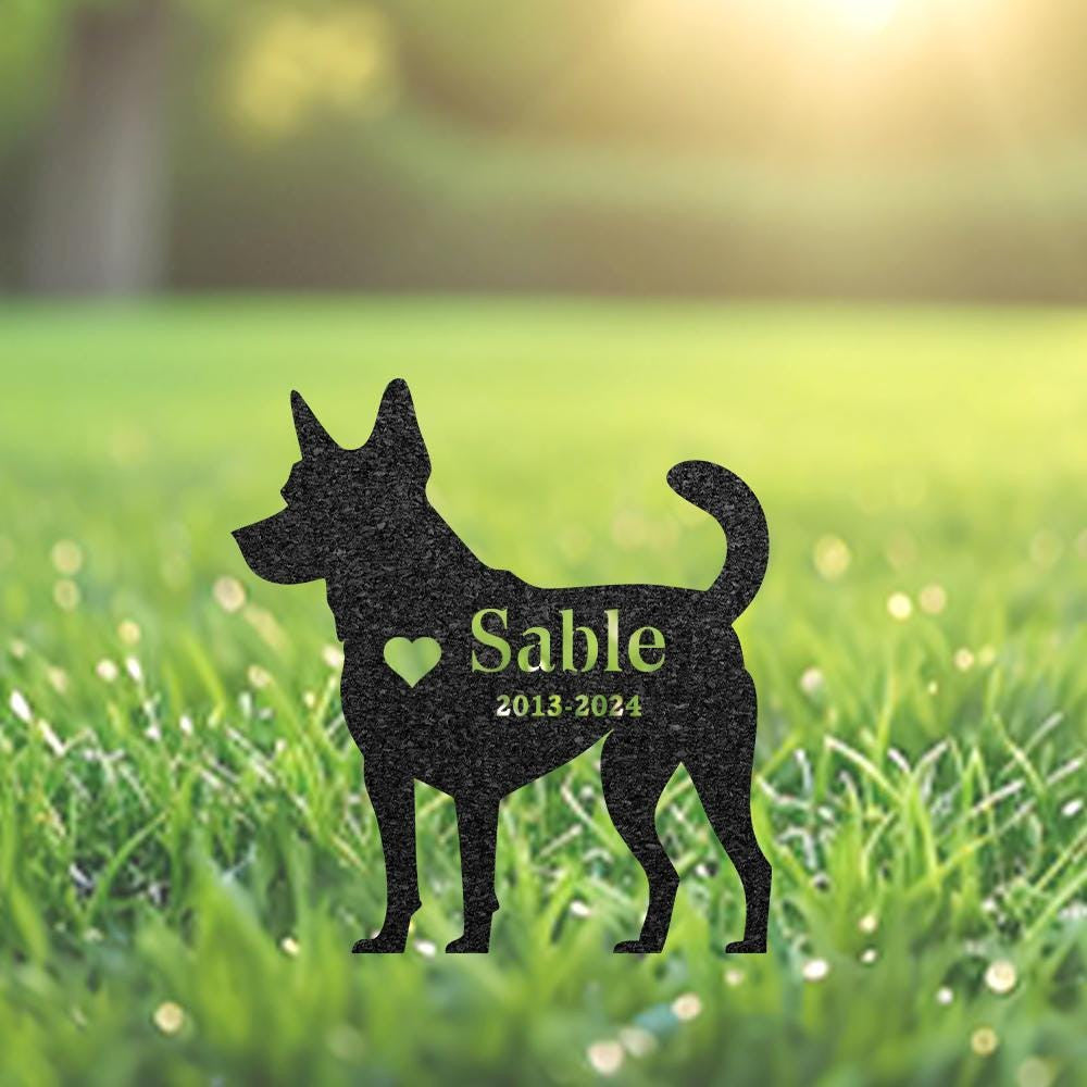 Australian Cattle Dog Memorial Stake Custom Metal Garden Sign Pet Grave Marker Engraved Name Sign Dog Burial Stake Dog Loss Gift