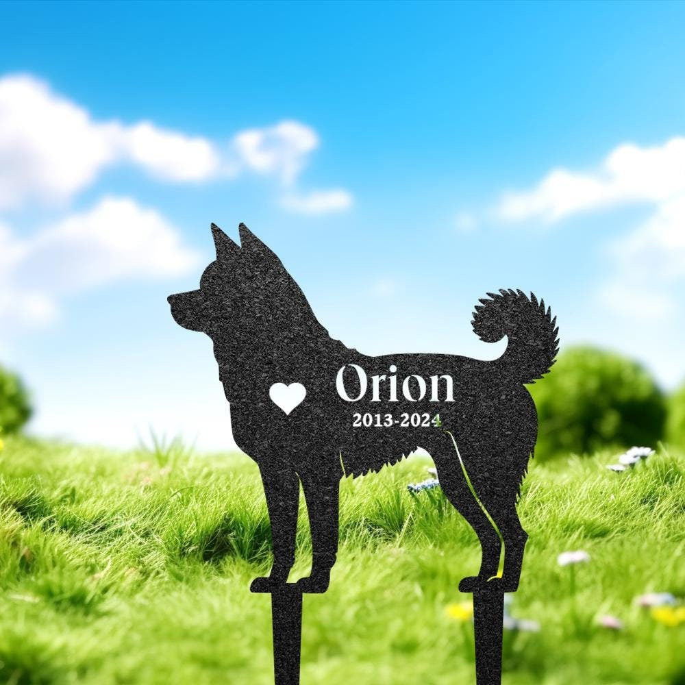 Akita Dog Memorial Stake Custom Metal Garden Sign Pet Grave Marker Personalized Engraved Name Sign Remembrance Stake Dog Loss Gift