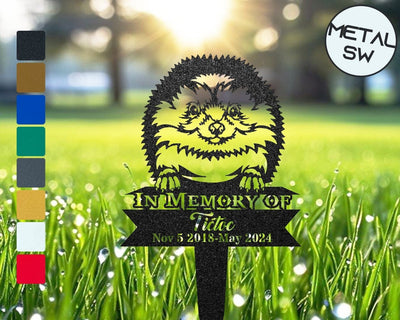 Custom Hedgehog Memorial Stake Personalized Metal Spikey Sign Yard Decor For Hedgehogpet Lover Giftin Memorial Ofpet Lost Sympathy Gift