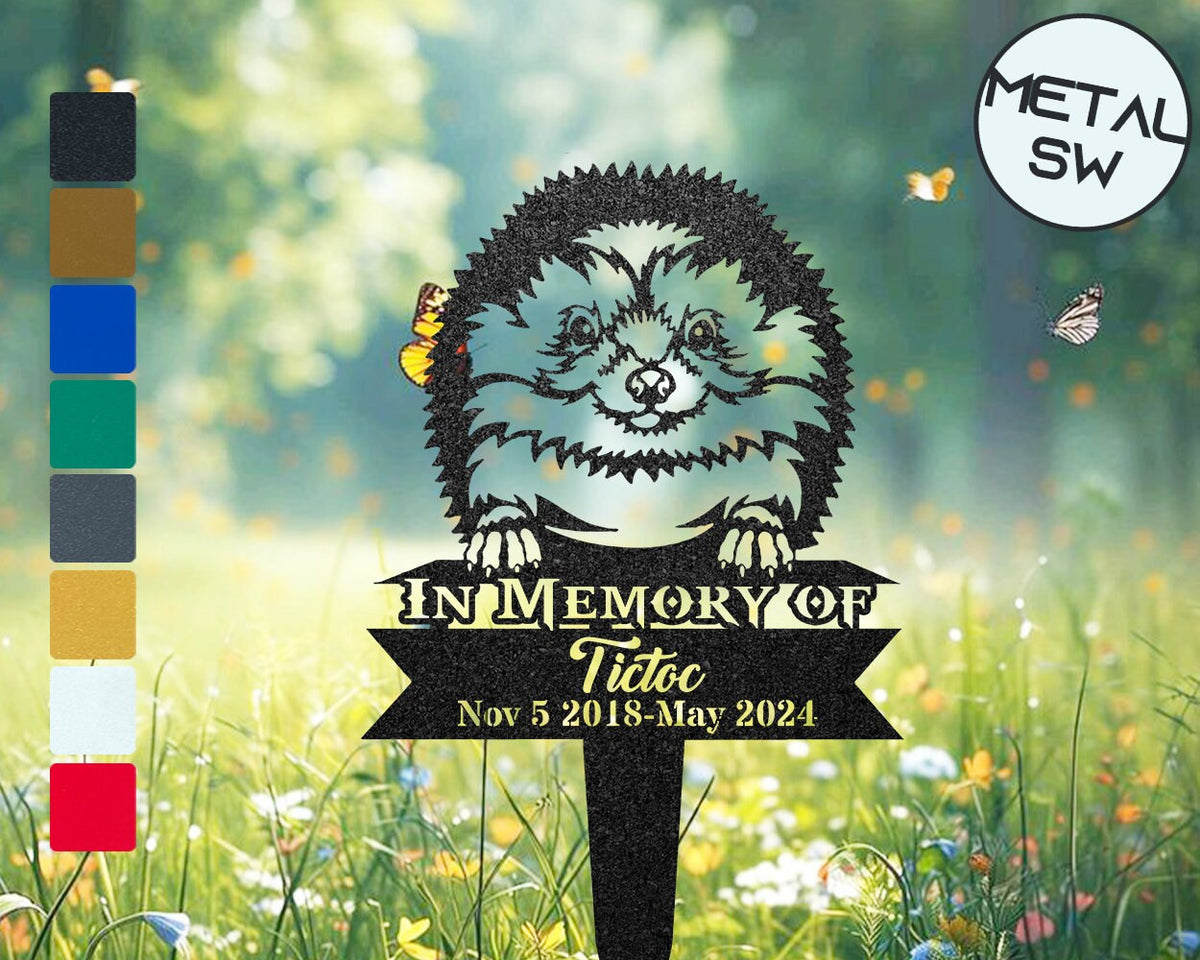 Custom Hedgehog Memorial Stake Personalized Metal Spikey Sign Yard Decor For Hedgehogpet Lover Giftin Memorial Ofpet Lost Sympathy Gift
