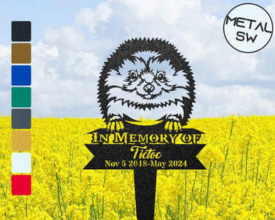 Custom Hedgehog Memorial Stake Personalized Metal Spikey Sign Yard Decor For Hedgehogpet Lover Giftin Memorial Ofpet Lost Sympathy Gift