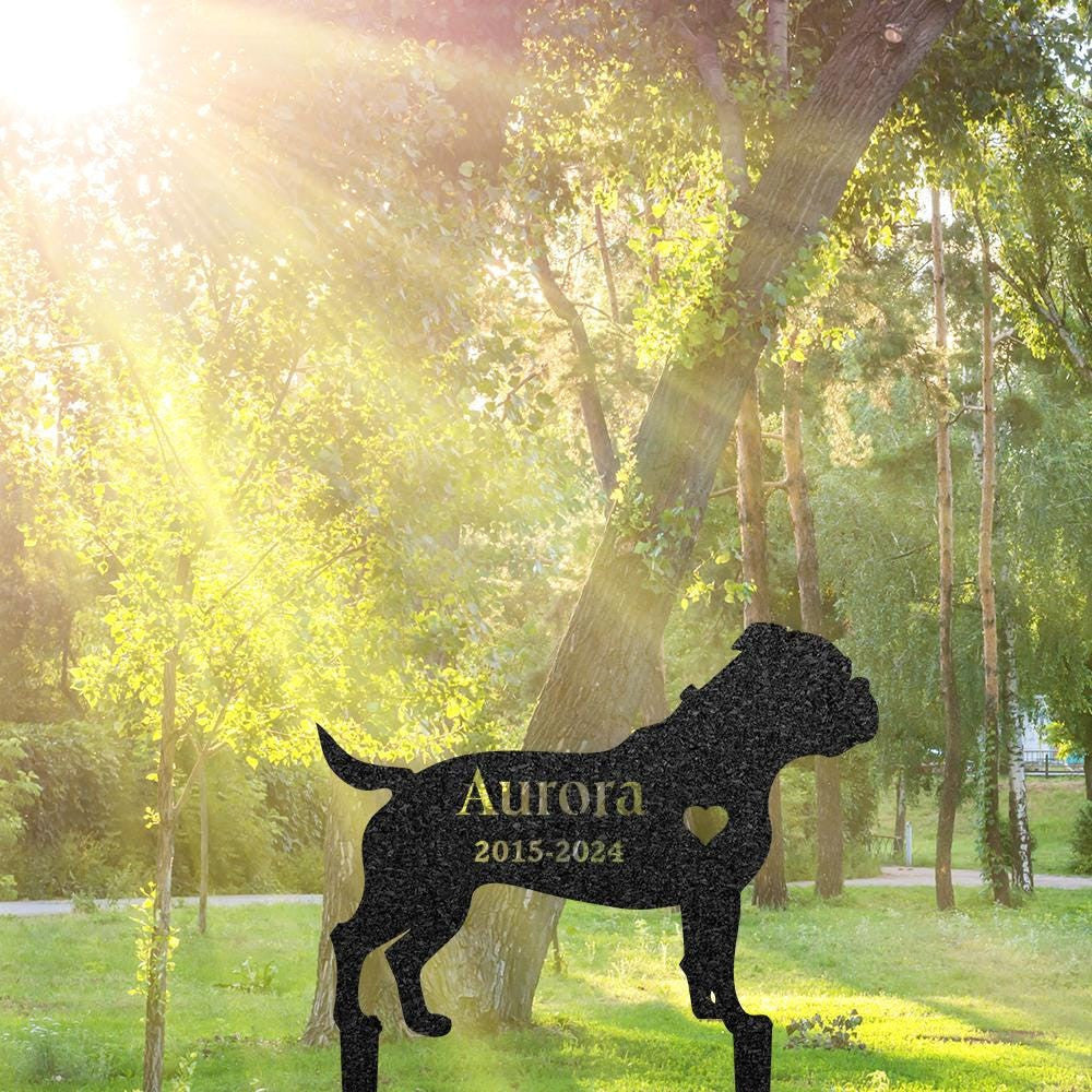 American Bulldog Memorial Stake Custom Metal Garden Sign Pet Grave Marker Personalized Engraved Name Sign Sympathy Sign Dog Loss Gift