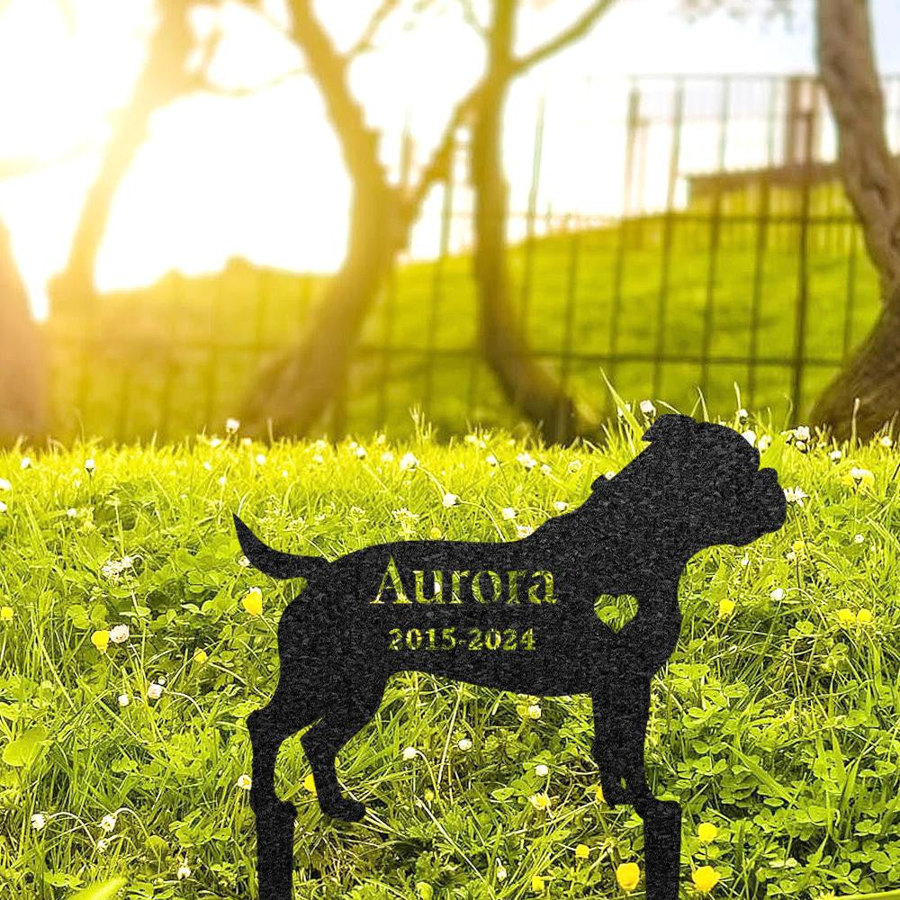 American Bulldog Memorial Stake Custom Metal Garden Sign Pet Grave Marker Personalized Engraved Name Sign Sympathy Sign Dog Loss Gift