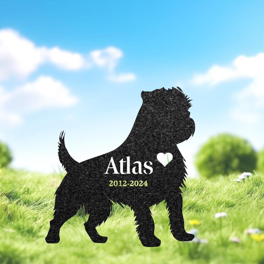 Custom Brussels Griffon Dog Memorial Stake Dog Name Sign Pet Grave Marker Metal Dog Sign For Garden Outdoor Grave Plaque Dog Lover Gift
