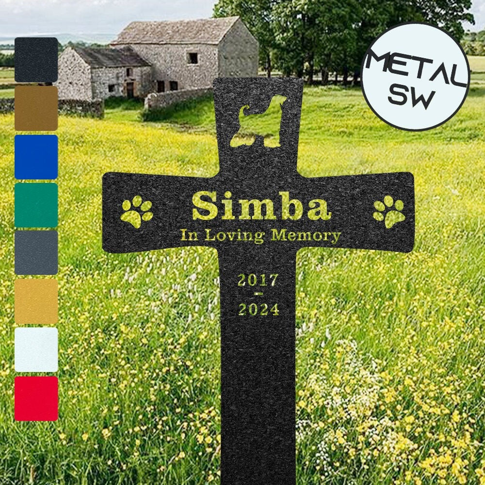 Custom Afghan Hound Grave Marker Dog Metal Cross Stakes Dog Loss Memorial Plaque Cemetery Decor Memorial Garden Sign Metal Afghan Hound Sign