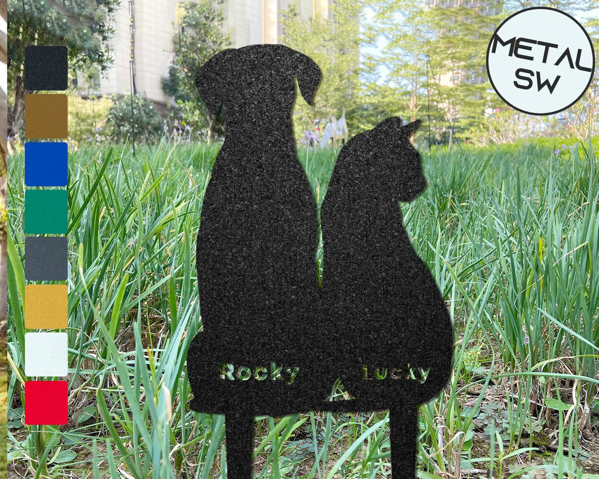 Metal Dog And Cat Sign Metal Cat Decor Cat Namedog Name Sign With Stakes Cat Dog Grave Markercat Dog Garden Decor Best Gift For Friend
