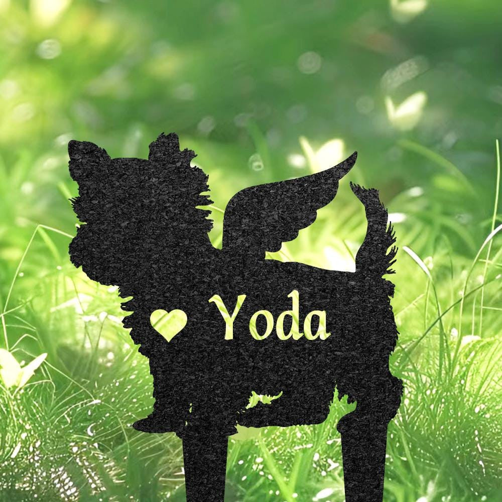 Personalized Yorkie Dog Grave Marker Custom Dog Memorial Garden Stake Dog Tombstone Outdoor Memorial Plaque Pet Headstone Pet Loss Gift