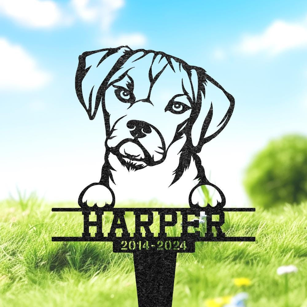 Personalized Puggle Dog Grave Marker Custom Dog Memorial Garden Stake Dog Tombstone Outdoor Memorial Plaque Pet Headstone Pet Loss Gift