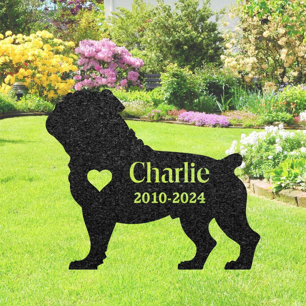 Custom Bulldog Memorial Stake Pet Grave Marker Metal Dog Sign For Garden Outdoors Grave Plaques Bulldog Name Sign Bulldog Lover Gift