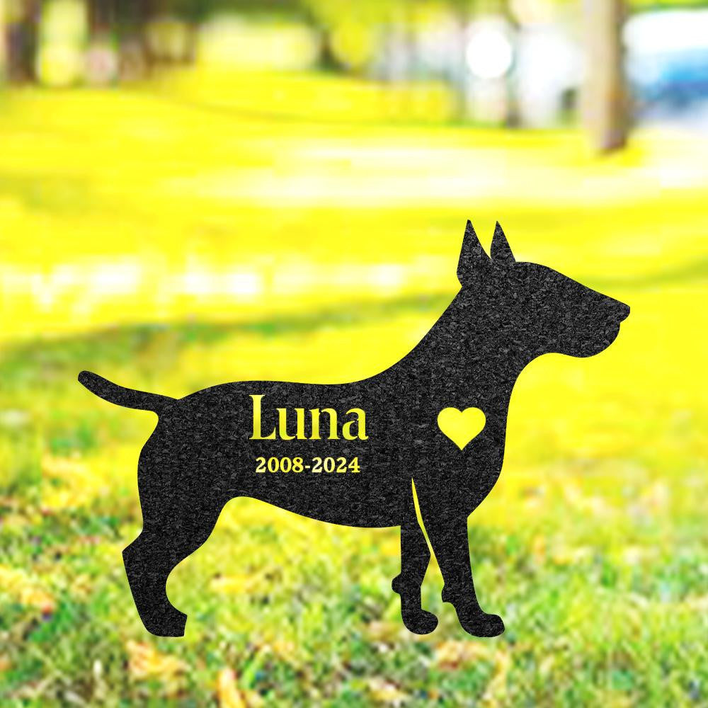 Custom English Bull Terrier Memorial Stake Dog Name Sign Pet Grave Marker For Garden Sympathy Sign Outdoor Grave Plaque Dog Lover Gift