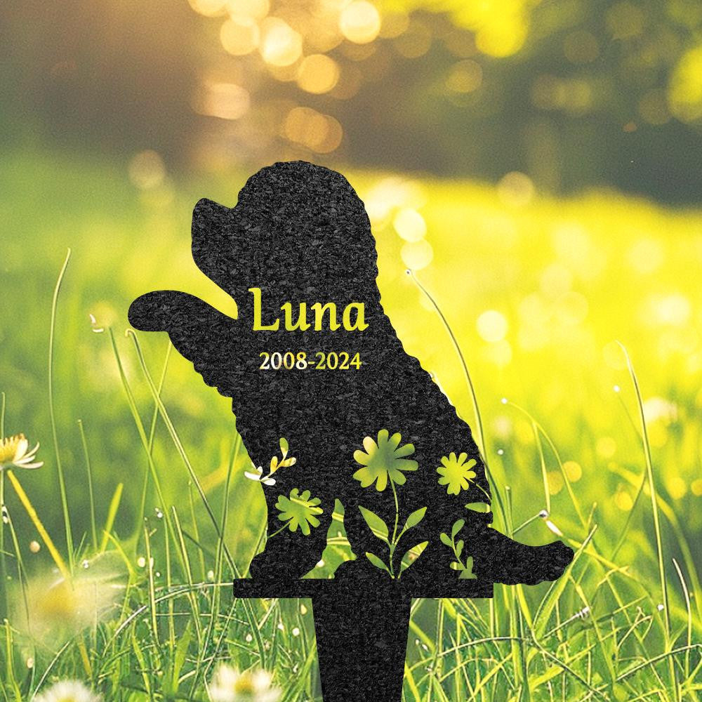 Custom Toy Poodle Dog Memorial Grave Marker Pet Plaque Burial Stake Personalized Engraved Dog Name Keepsake Garden Sign Pet Loss Gift
