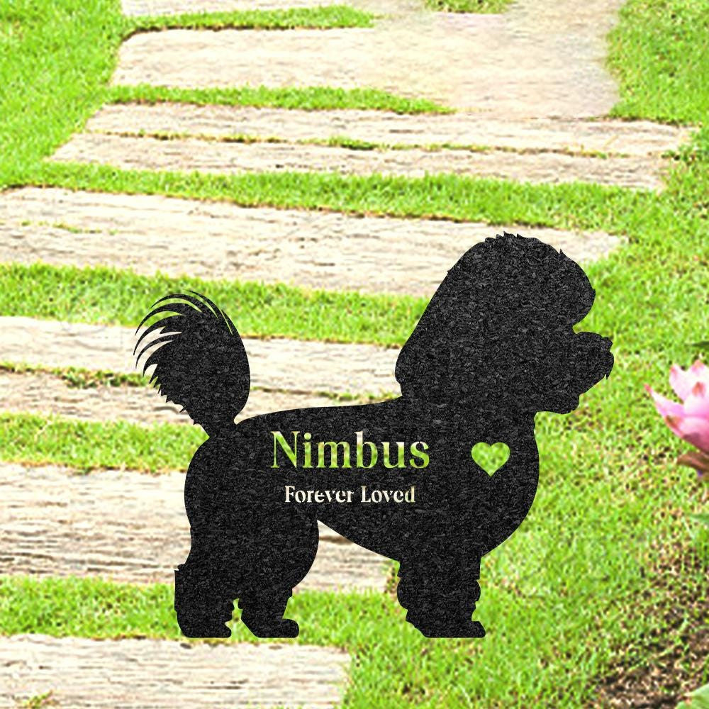 Bichon Frise Memorial Stake Custom Metal Garden Sign Pet Grave Marker Engraved Name Sign Outdoor Dog Burial Stake Dog Loss Gift