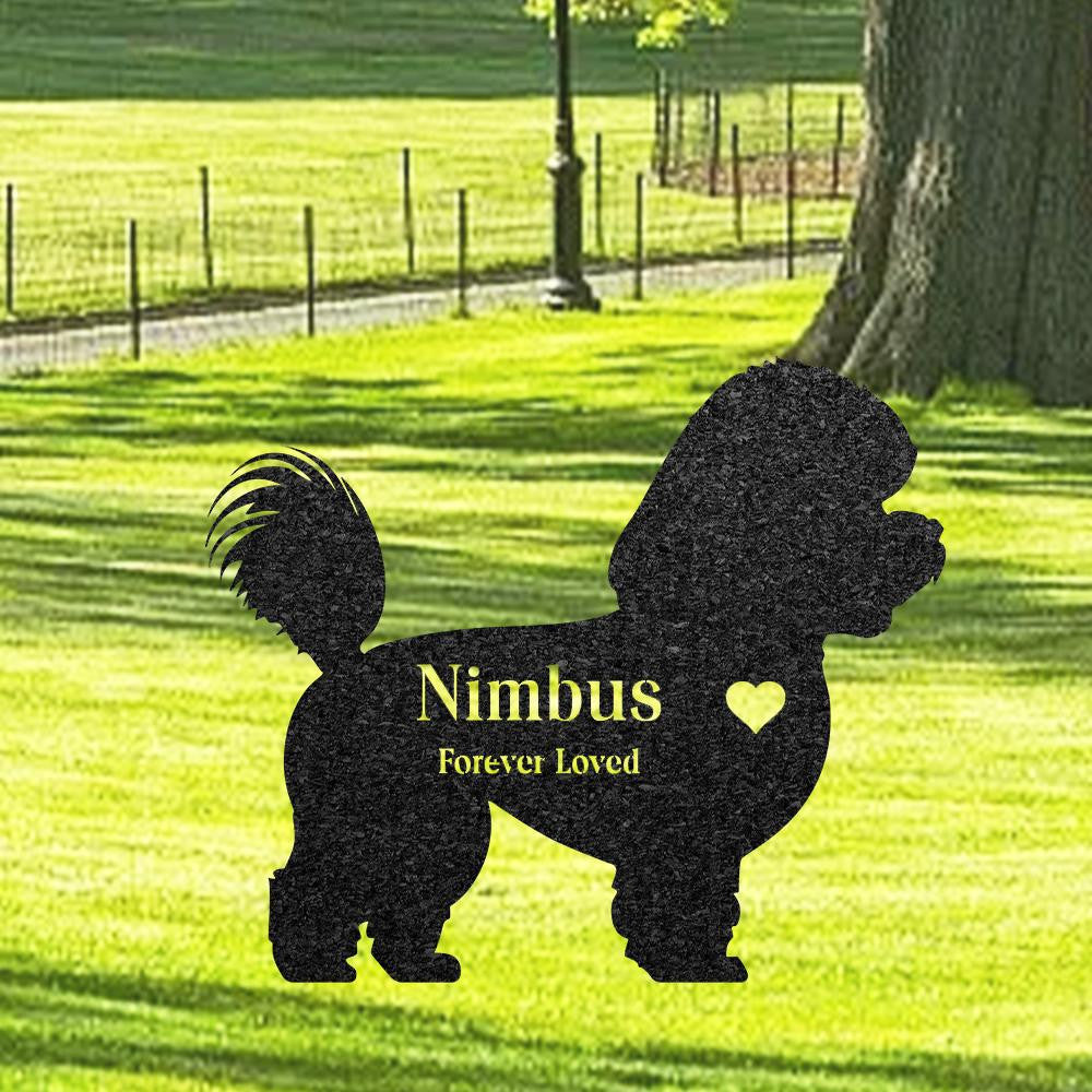 Bichon Frise Memorial Stake Custom Metal Garden Sign Pet Grave Marker Engraved Name Sign Outdoor Dog Burial Stake Dog Loss Gift