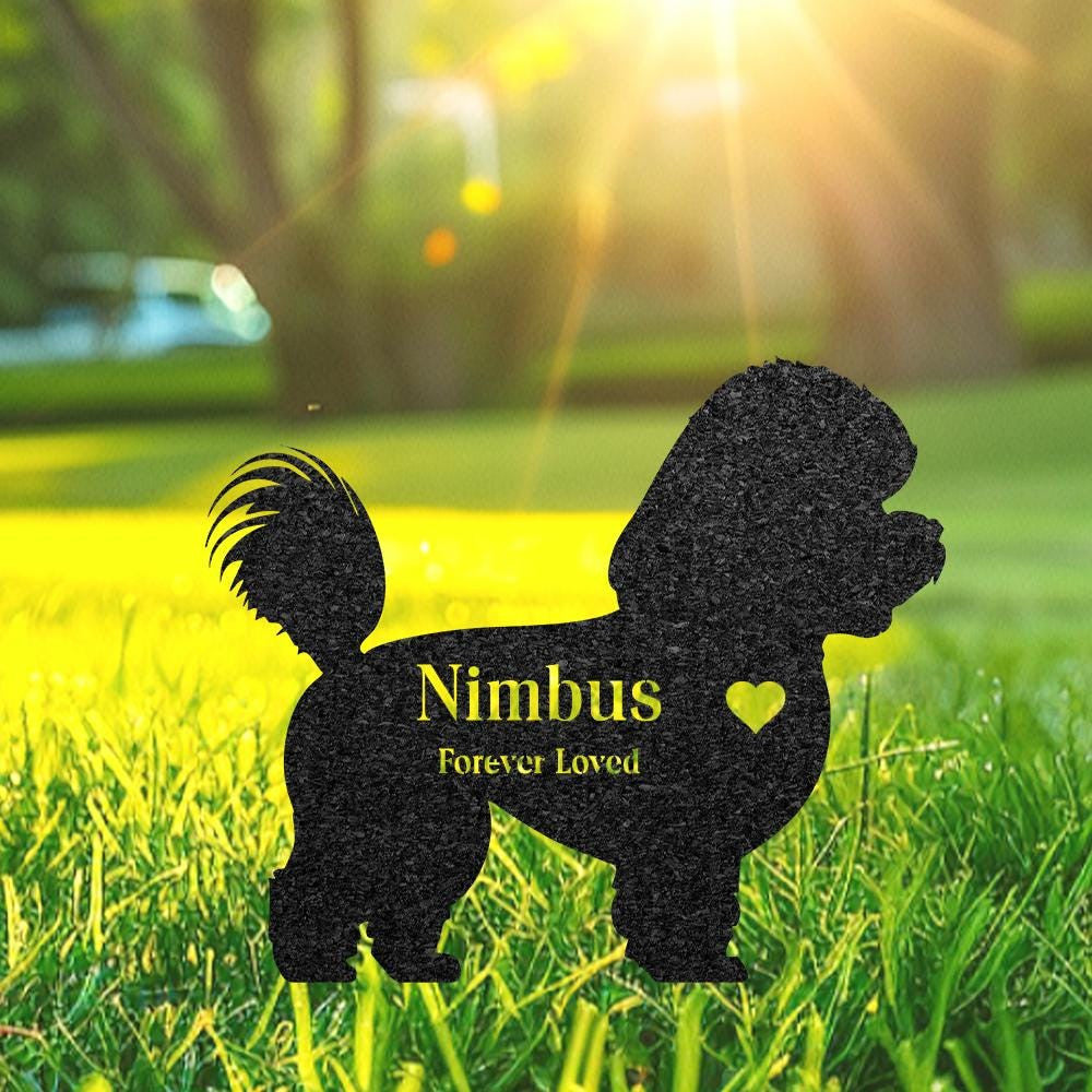 Bichon Frise Memorial Stake Custom Metal Garden Sign Pet Grave Marker Engraved Name Sign Outdoor Dog Burial Stake Dog Loss Gift