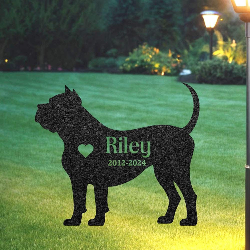 Custom Dog Memorial Stake Cane Corso Name Sign Pet Grave Marker Metal Dog Sign For Garden Outdoors Grave Plaque Cane Corso Lover Gift