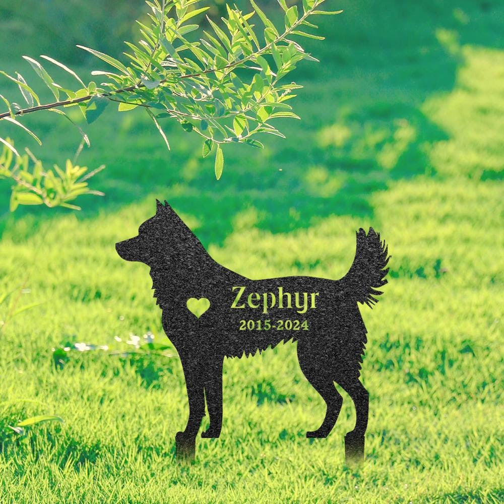 Alaskan Klee Kai Dog Memorial Stake Custom Metal Garden Sign Pet Grave Marker Metal Engraved Name Sign Sympathy Sign Dog Loss Gift