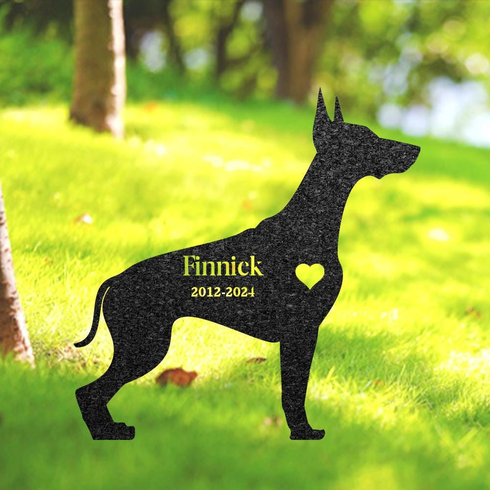 Custom Doberman Memorial Stake Dog Name Sign Pet Grave Marker For Garden Sympathy Sign Outdoor Grave Plaque Doberman Lover Gift