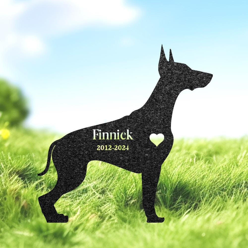 Custom Doberman Memorial Stake Dog Name Sign Pet Grave Marker For Garden Sympathy Sign Outdoor Grave Plaque Doberman Lover Gift