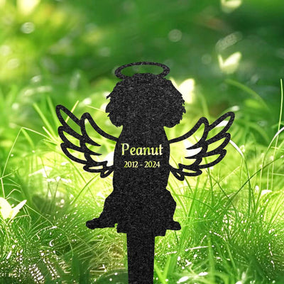 Personalized Cavalier King Charles Spaniel Memorial Plaque Custom Dog Metal Garden Sign Pet Grave Marker With Angel Wings Pet Loss Gift