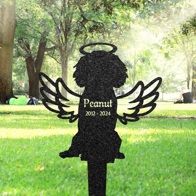Personalized Cavalier King Charles Spaniel Memorial Plaque Custom Dog Metal Garden Sign Pet Grave Marker With Angel Wings Pet Loss Gift