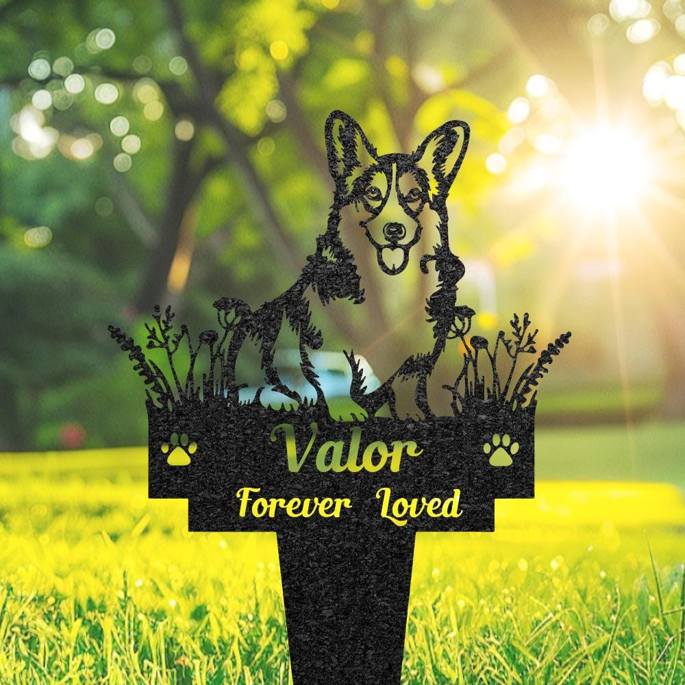 Custom Pembroke Welsh Corgi Memorial Plaque Personalized Dog Grave Marker Remembrance Stake Pet Loss Gift Pet Burial Stake Yard Sign