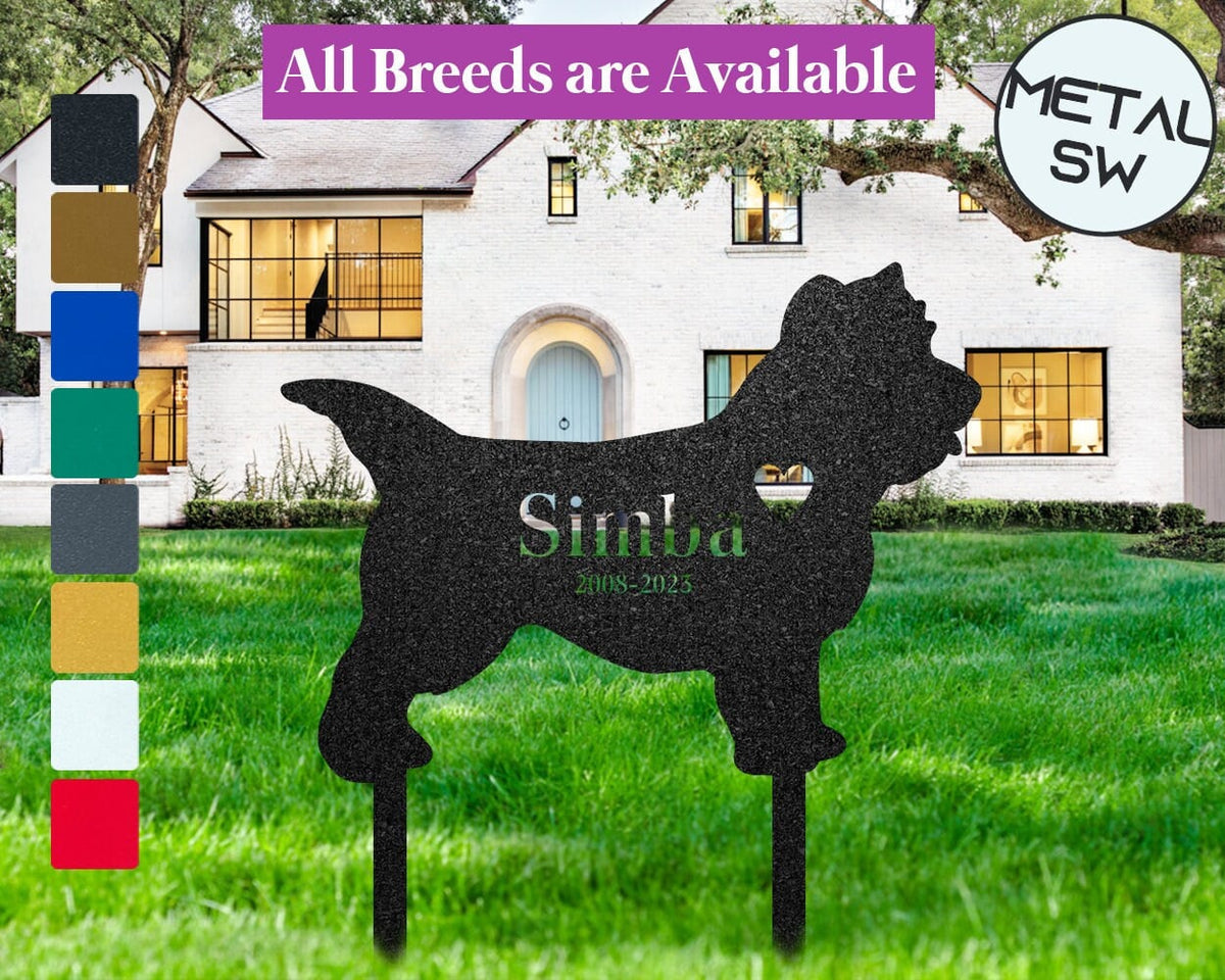 Metal Cairn Terrier Memorial Stake Dog Grave Marker Dog Garden Stake Dog Headstone Personalized Dog Loss Memorial Pet Sympathy Gift